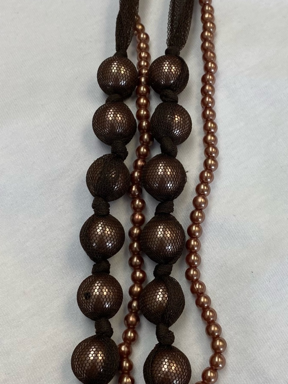 Brown Bead & Pearl-Style Women's Necklace
